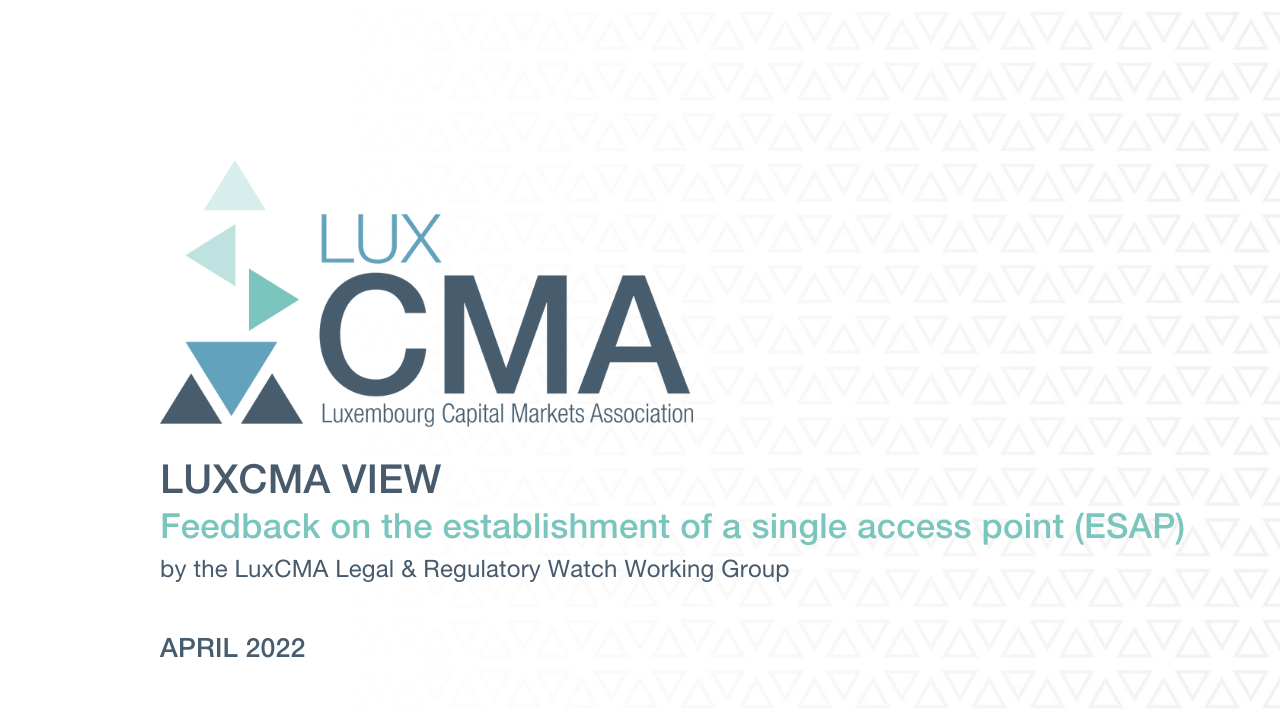 ESAP l LuxCMA feedback on the establishment of a single access point