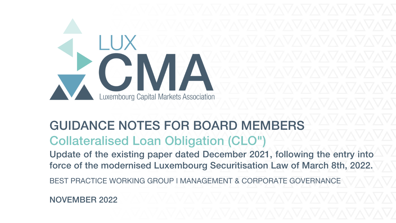 Best Practice I Guidance Note for Board Members l Collateralised Loan Obligation (“CLO”)