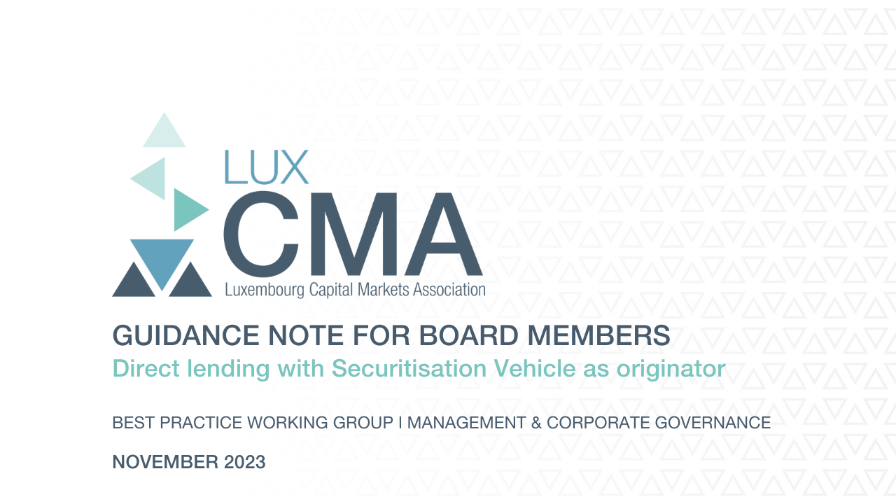 Best Practice I Guidance Note for Board Members l Direct lending with Securitisation Vehicle as Originator